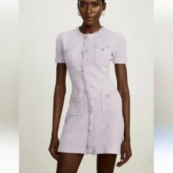 NWT Self -portrait lilac,purple Sequin knit mini dress Size S, - Picture 15 of 15